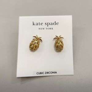 NWT Kate Spade Gold-Tone Pineapple Sweet Treasures Stud Earrings